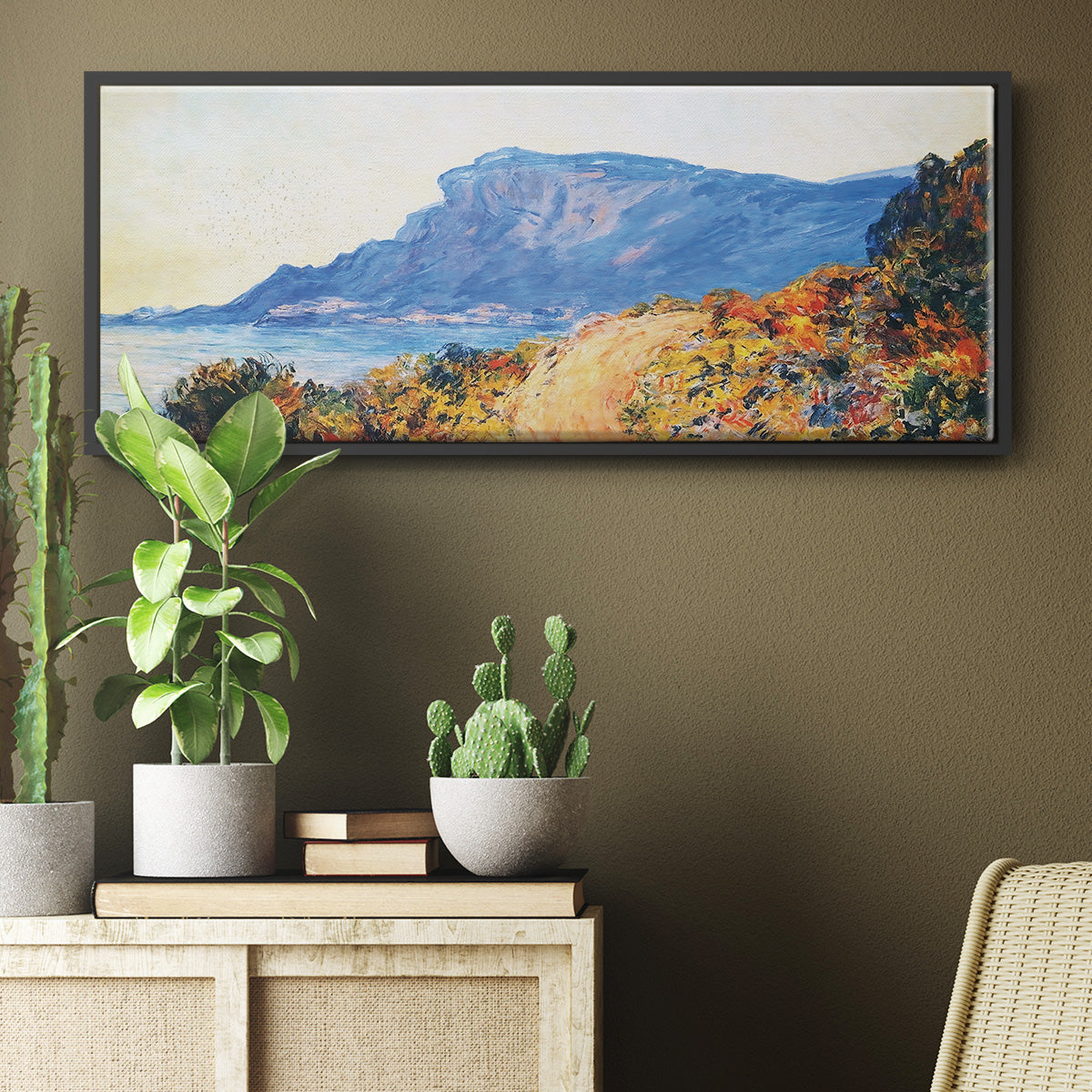 The Red Road at Cap Martin, Near Menton, 1884 - Floater Framed Canvas Print