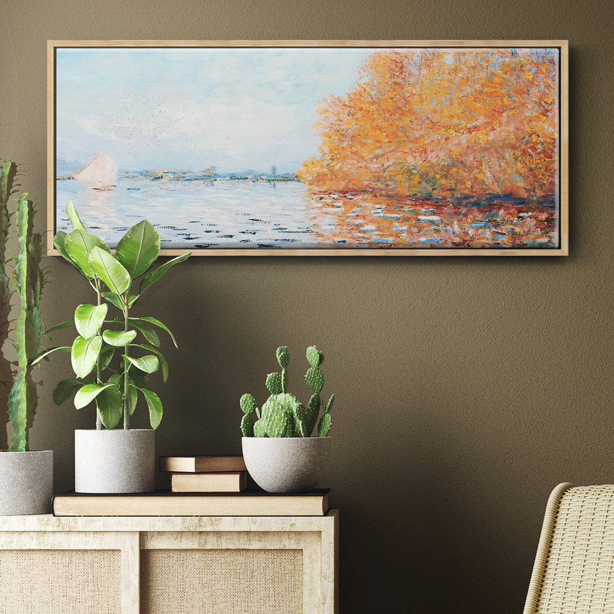 The Seine at Argentuil, 1874 - Floater Framed Canvas Print