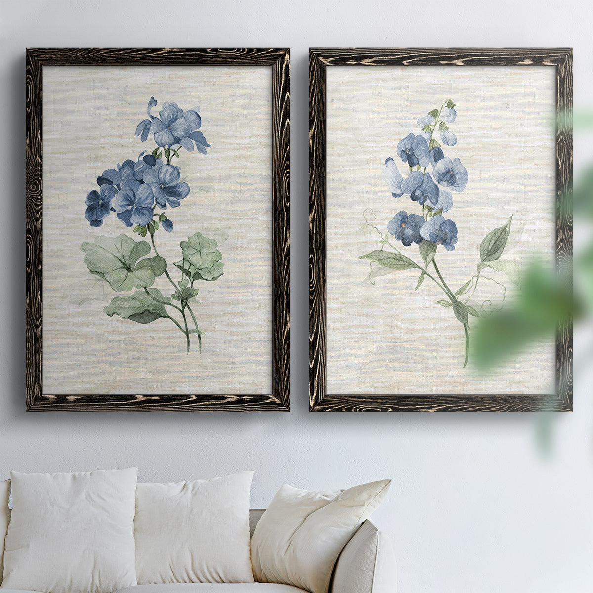 Farmhouse Periwinkle I   - Premium Framed Canvas 2 Piece Set - Ready to Hang