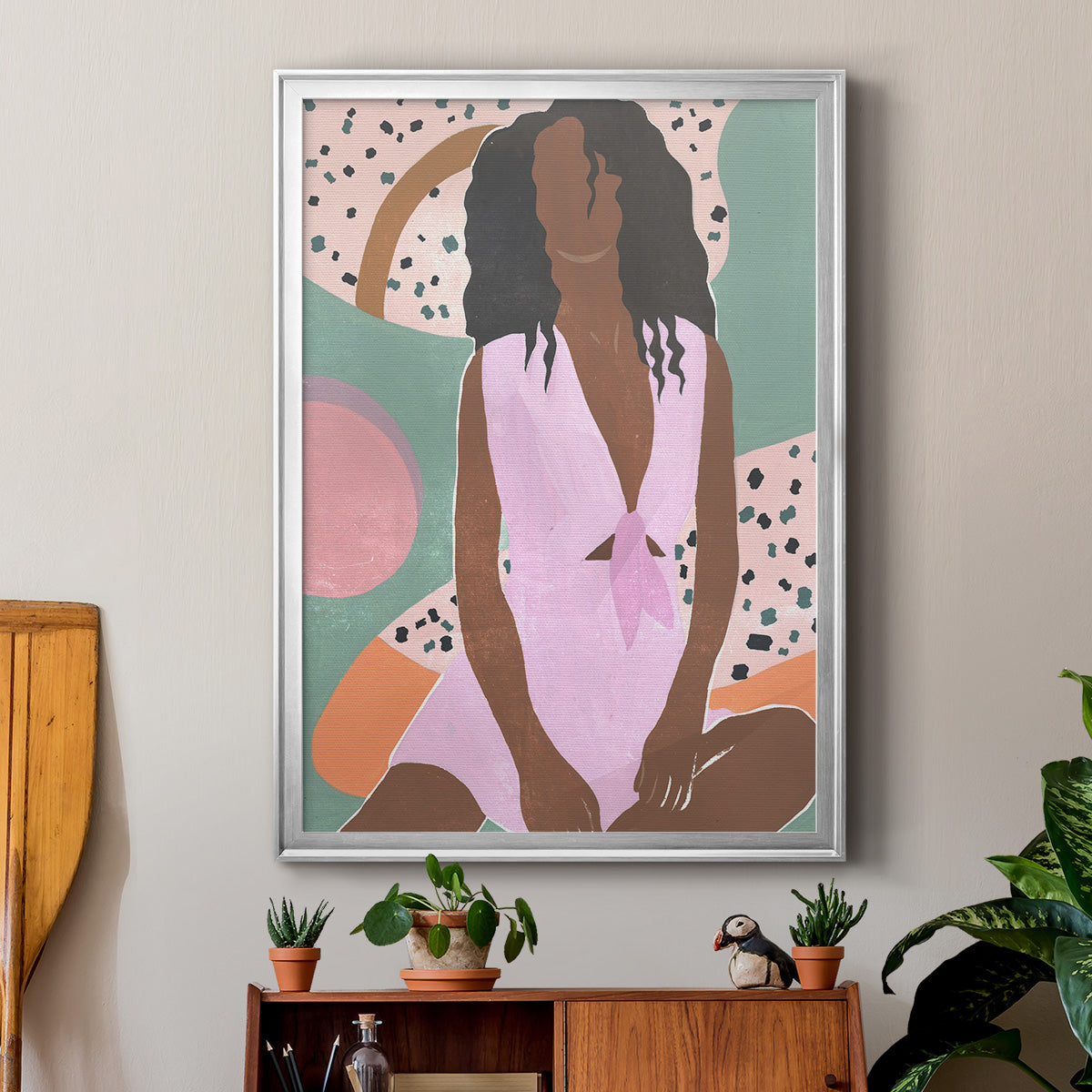 Curly Lady III - Modern Framed Canvas Print