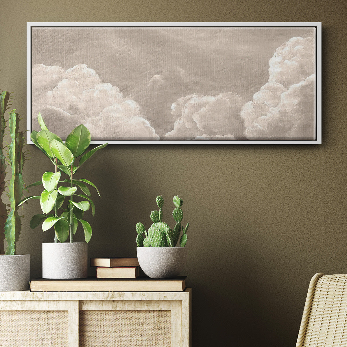 Painted Clouds II - Floater Framed Canvas Print