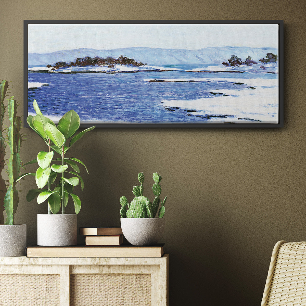 The Banks of the Fjord at Christiania, 1895 - Floater Framed Canvas Print