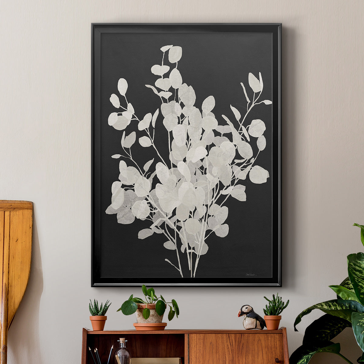 Misty Branches II - Modern Framed Canvas Print