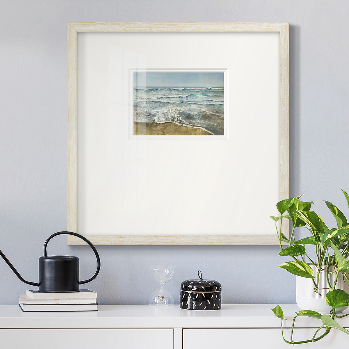 BEACHCOMBING Premium Framed Print Double Matboard