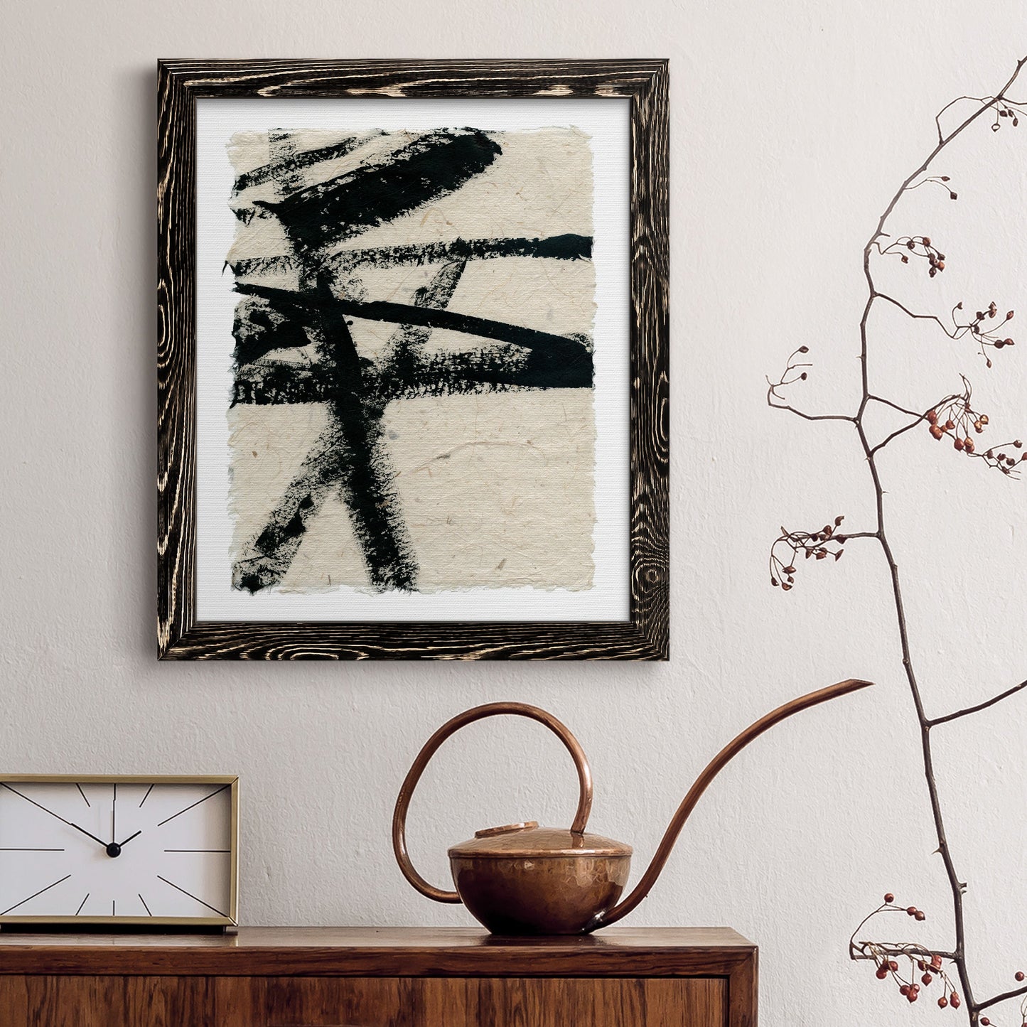 Lines Crossed III - Premium Canvas Framed in Barnwood - Ready to Hang