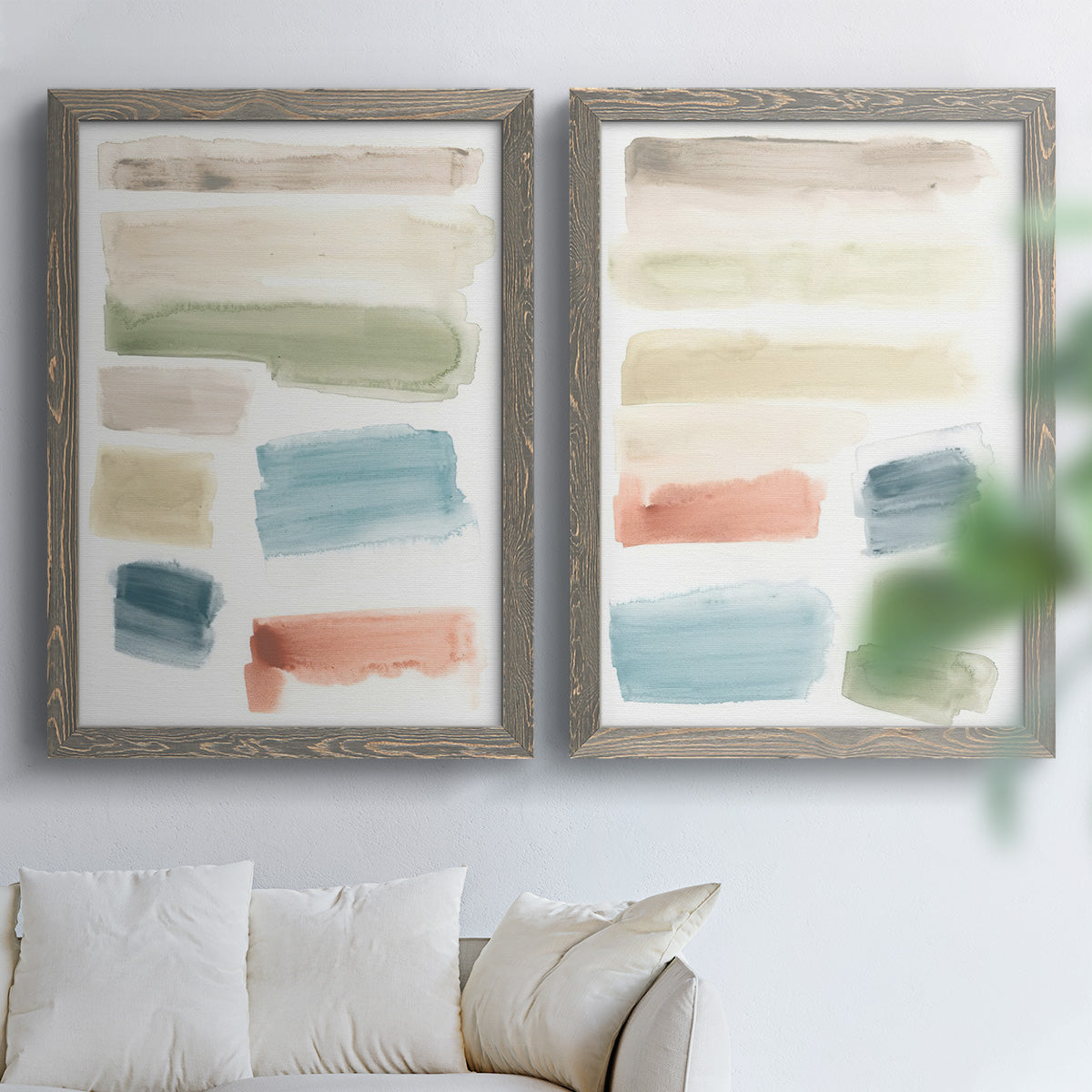 Watercolor Swatches I - Premium Framed Canvas 2 Piece Set - Ready to Hang