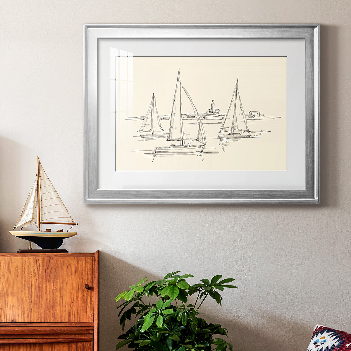 Coastal Contour Sketch II - Modern Framed Art Print