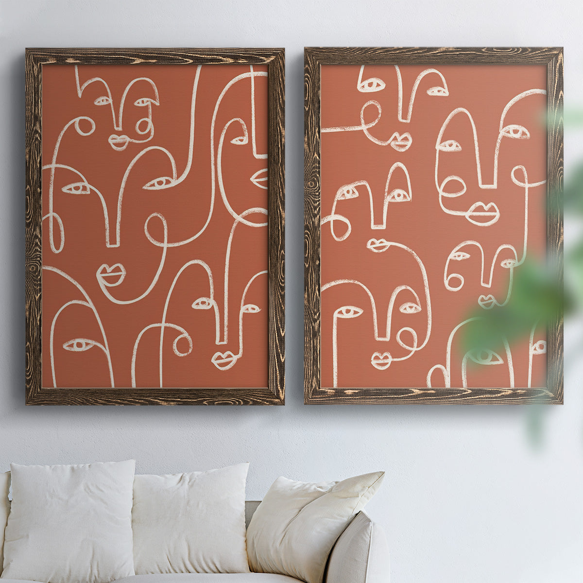 Connected Expressions I - Premium Framed Canvas 2 Piece Set - Ready to Hang