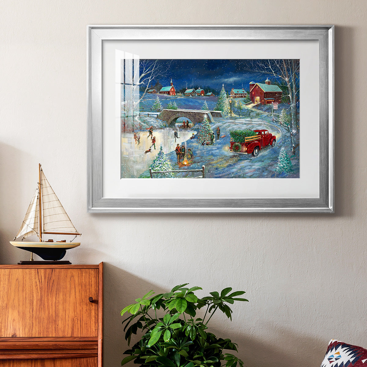 Warm Holiday Memories - Modern Framed Art Print