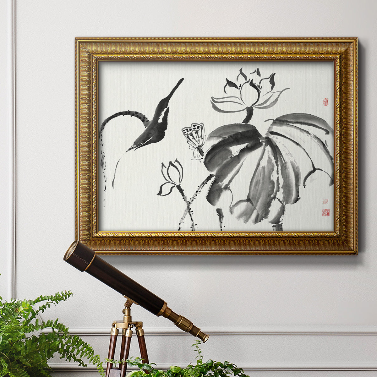 Lotus Study I Premium Framed Canvas- Ready to Hang