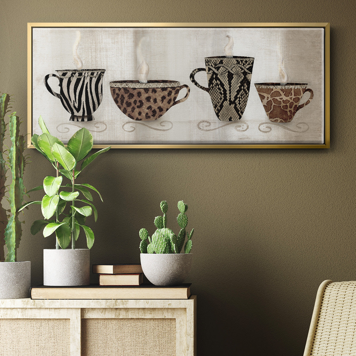 Coffee Skins I - Floater Framed Canvas Print