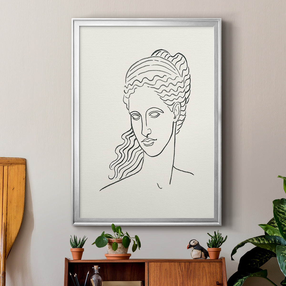 Greek Busts II - Modern Framed Canvas Print