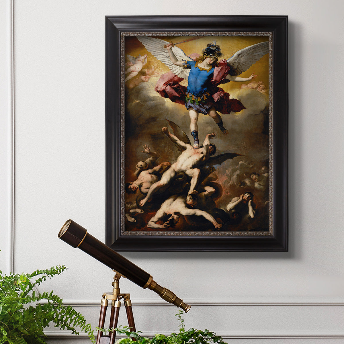 The Fall of the Rebel Angels - Ornate Framed Canvas Print