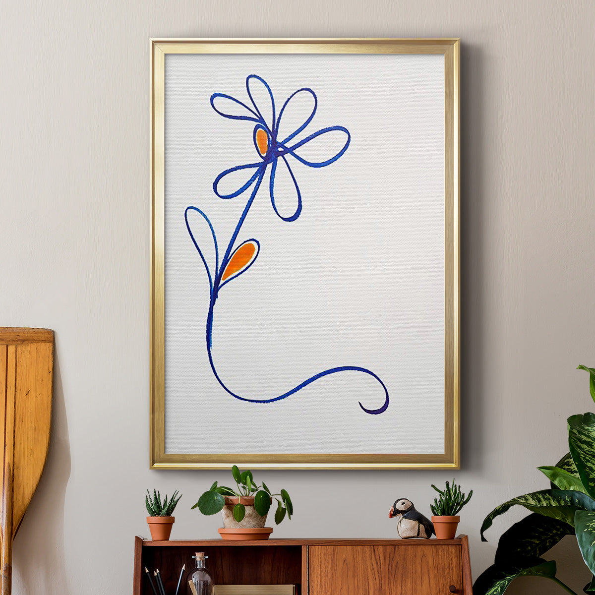 Wobbly Blooms I - Modern Framed Canvas Print