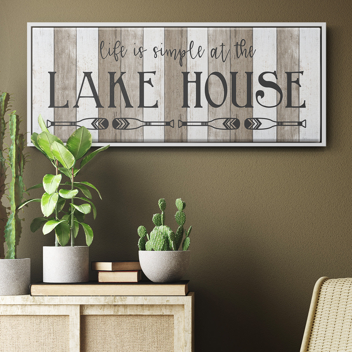 Simple at the Lake House - Floater Framed Canvas Print