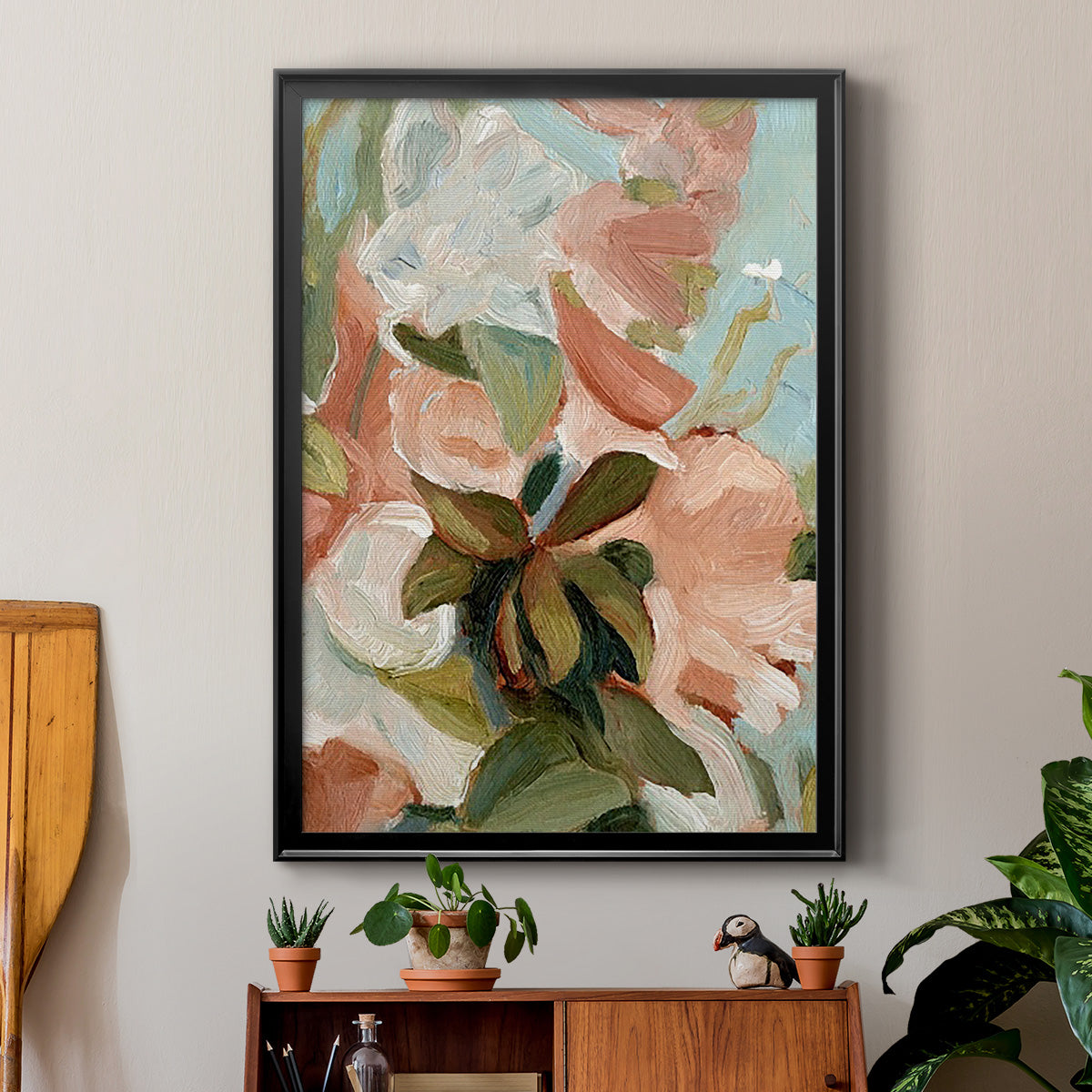 Bouquet Scatter IV - Modern Framed Canvas Print