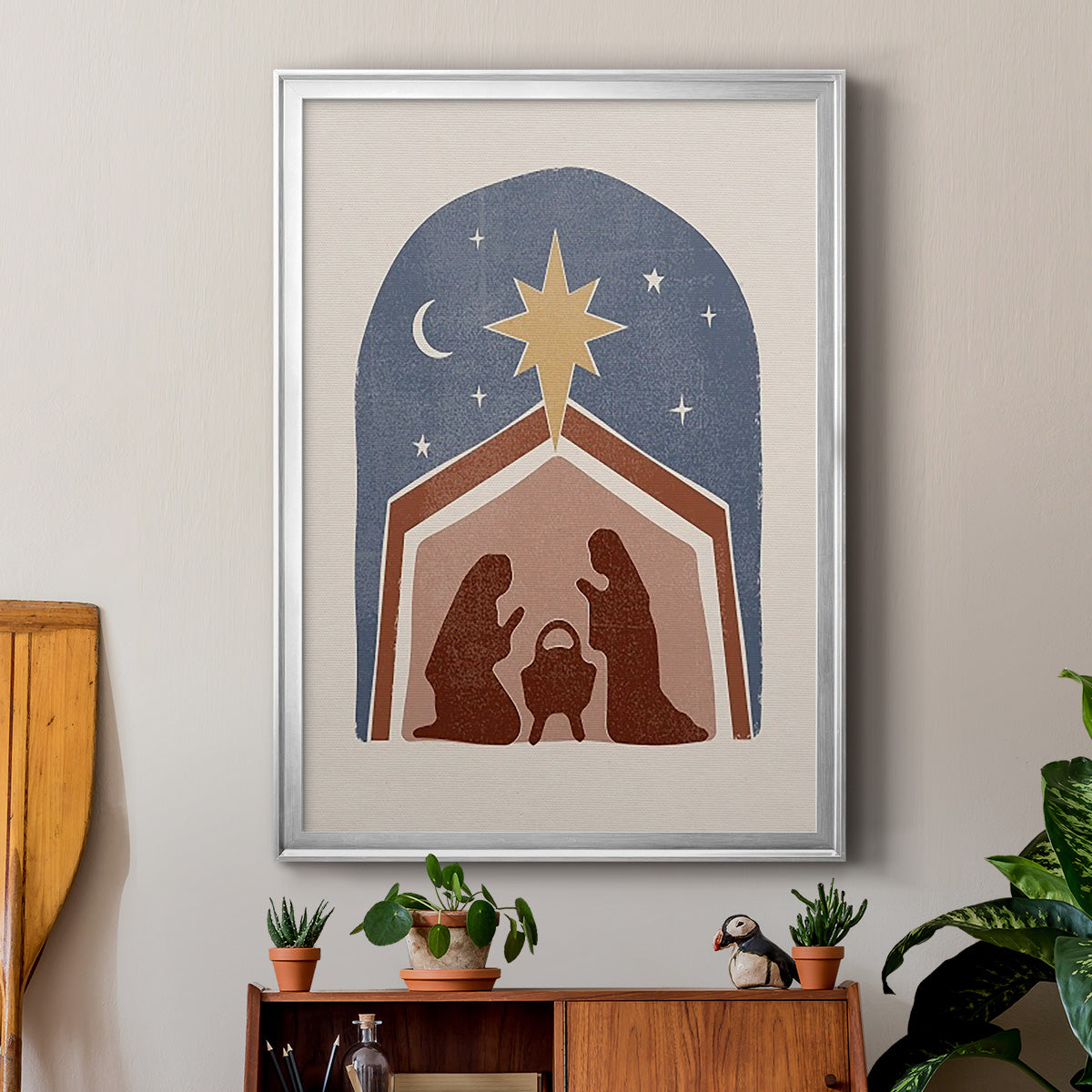 Boho Nativity I - Modern Framed Canvas Print