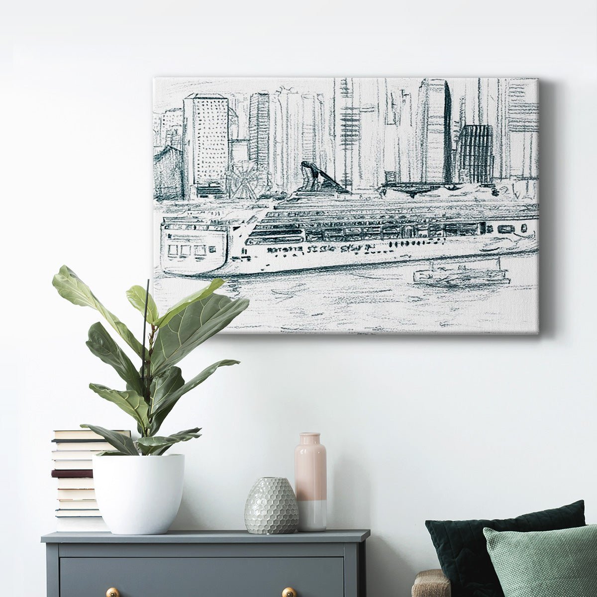 Ferryboats II Premium Gallery Wrapped Canvas - Ready to Hang