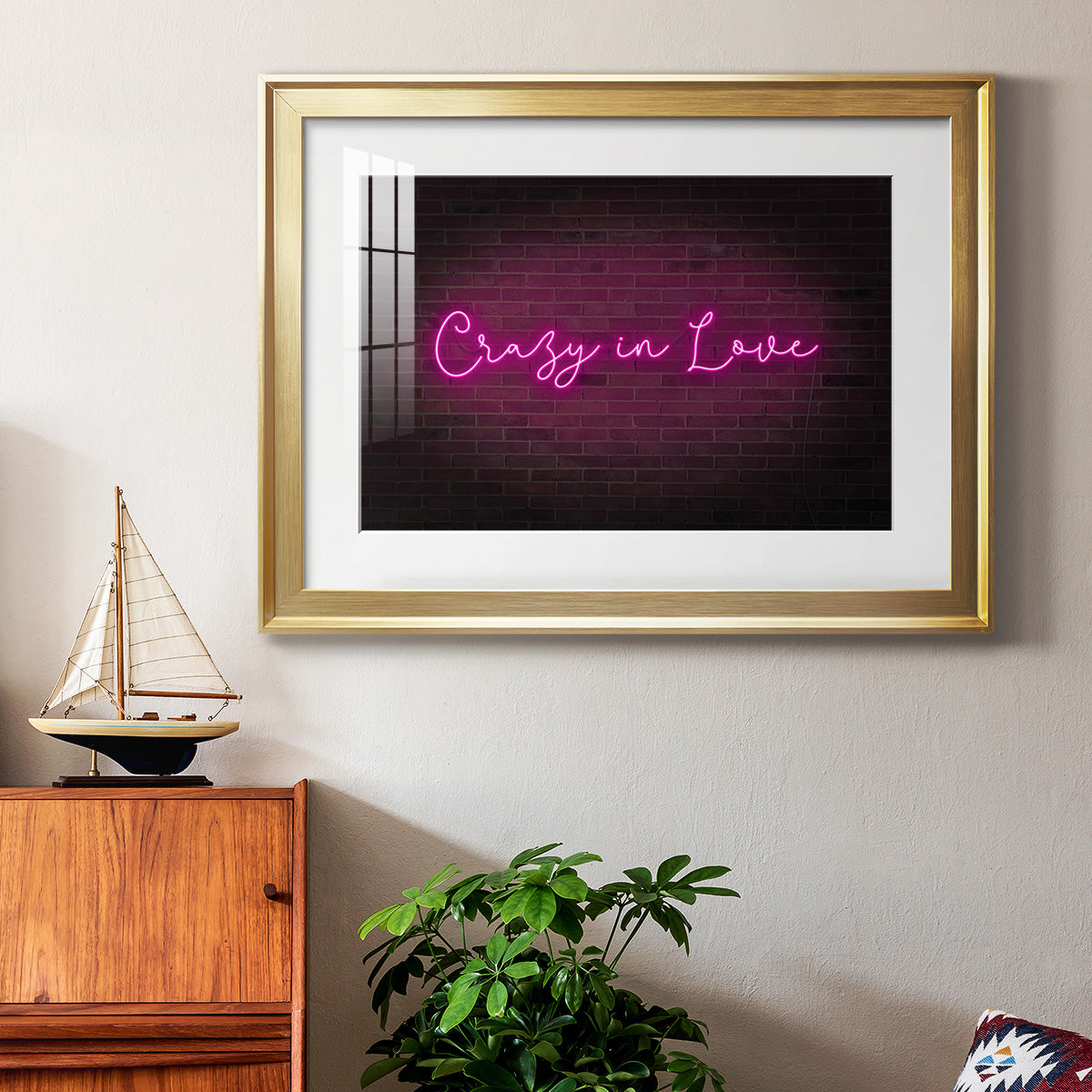 Neon Love II - Modern Framed Art Print