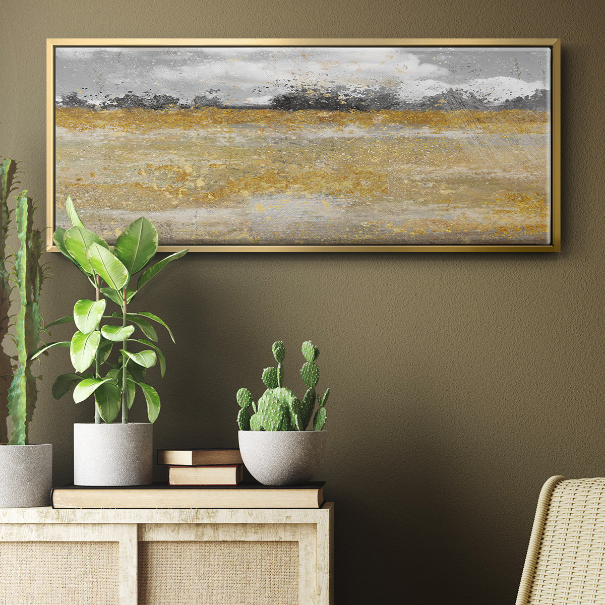 Meadow Shimmer II - Floater Framed Canvas Print