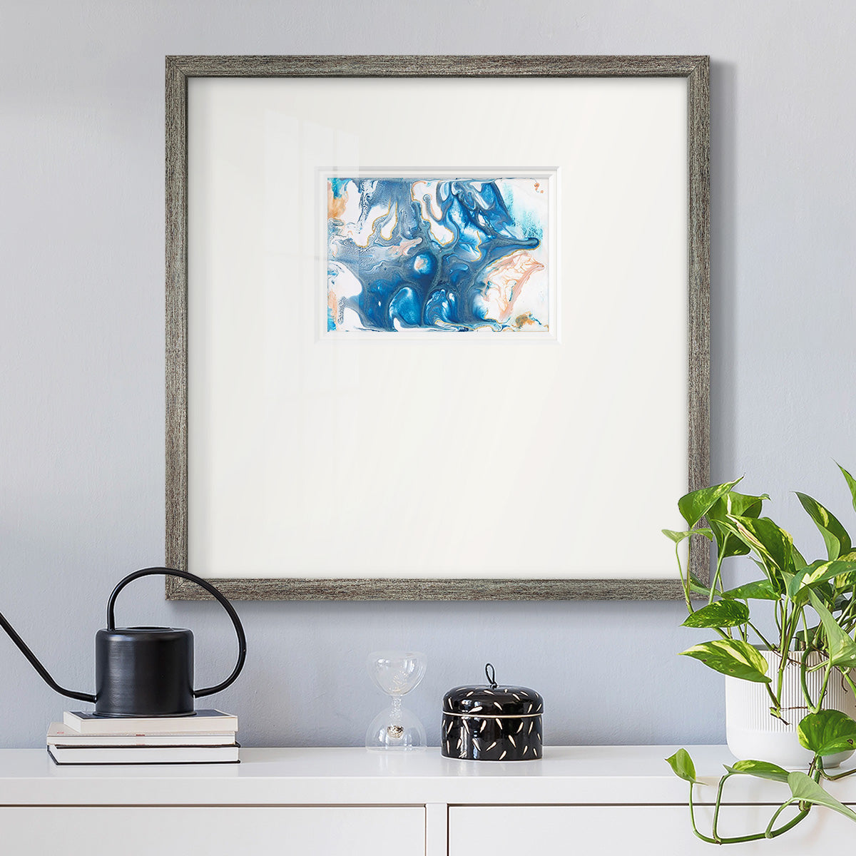 Dancing Blue II Premium Framed Print Double Matboard