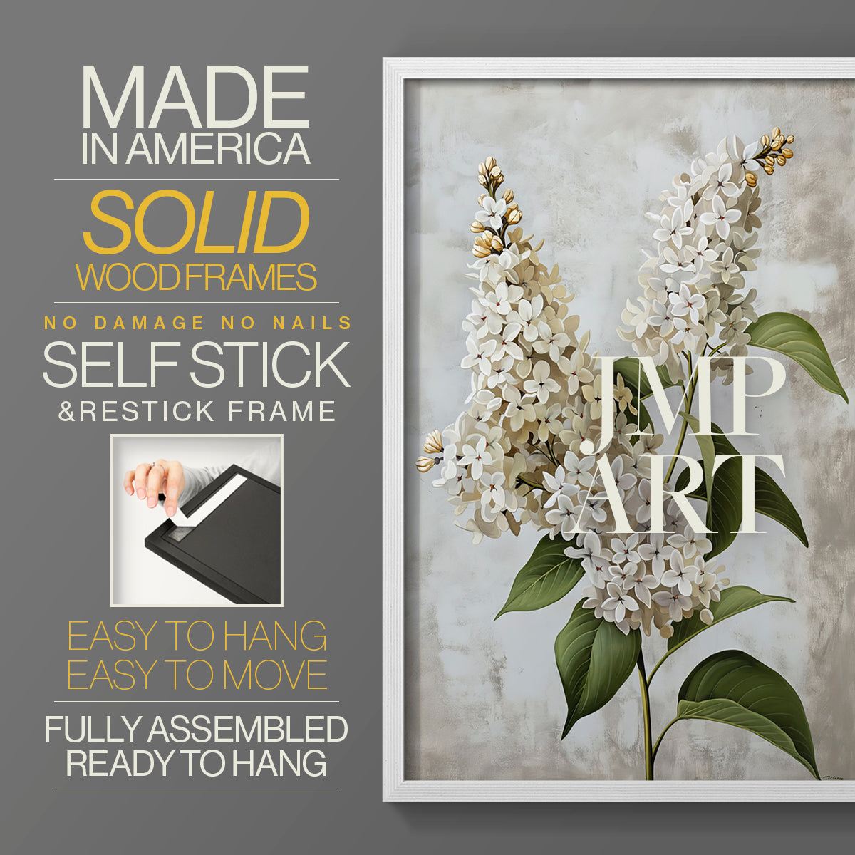 Floral Study Series LXXXVII - Restickable Framed Art Set