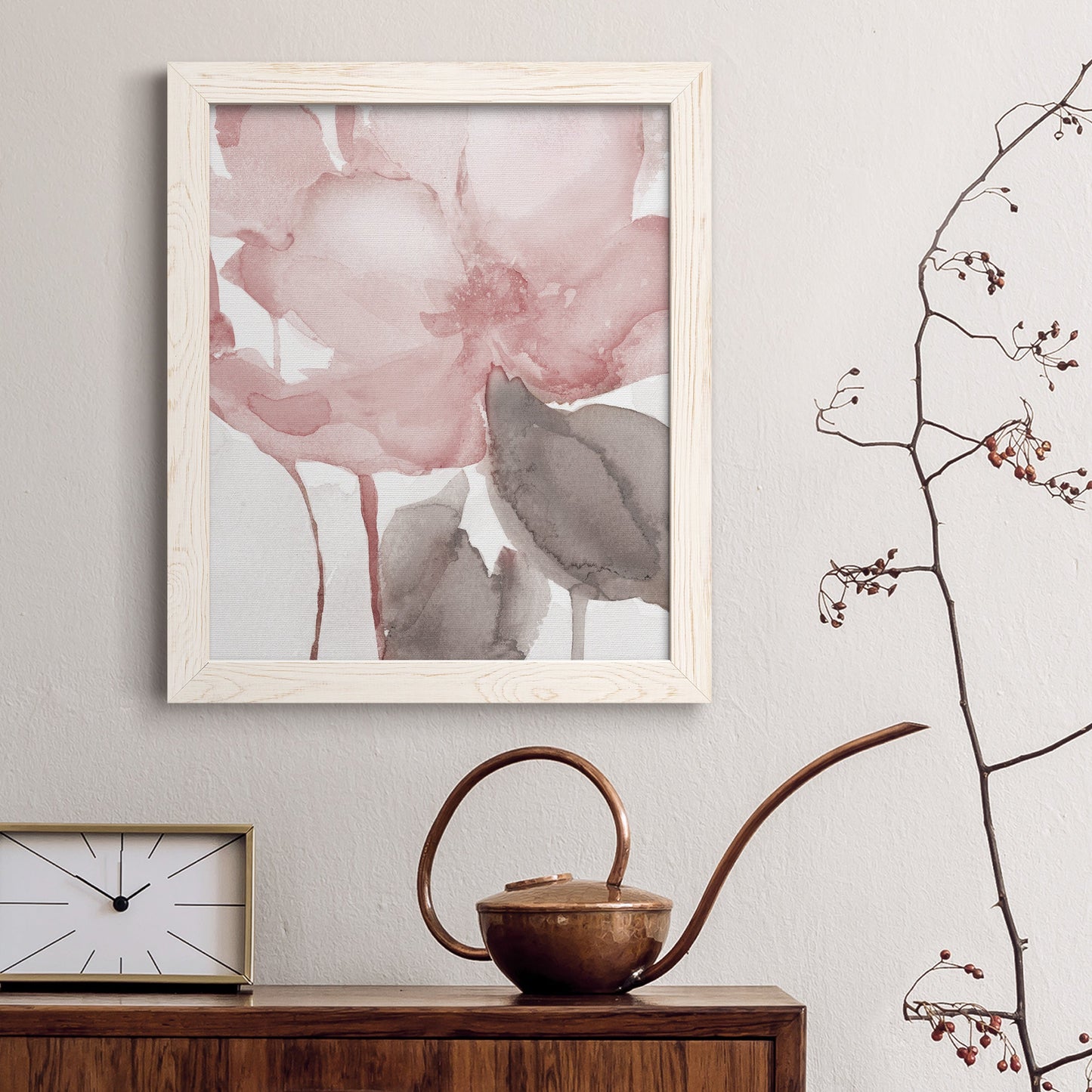 Blush Bloom II - Premium Canvas Framed in Barnwood - Ready to Hang