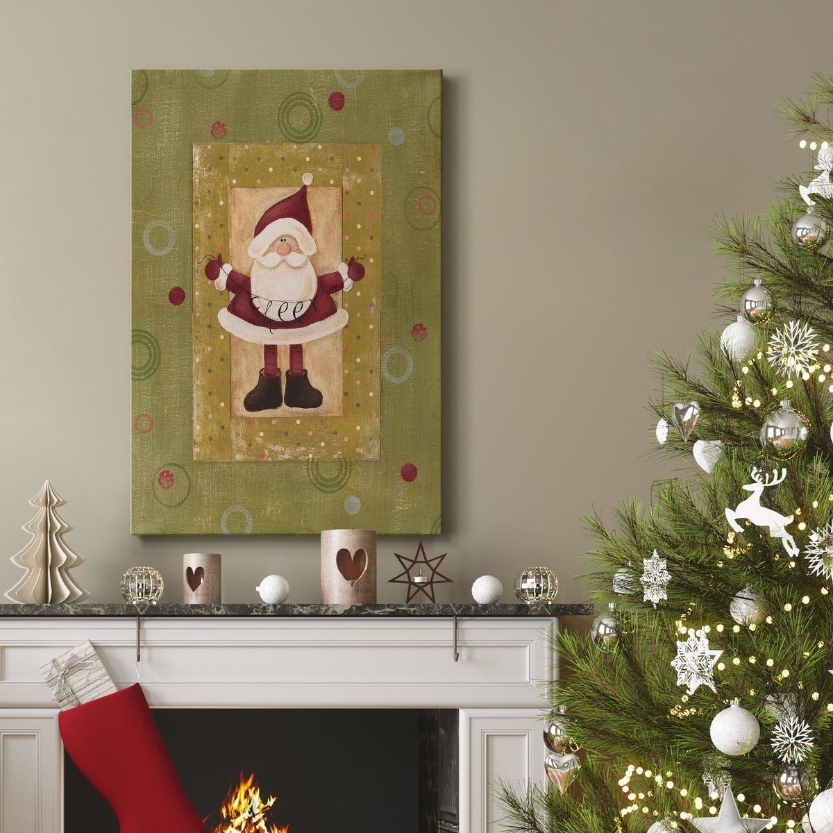 ot Cheer Santa Premium Gallery Wrapped Canvas - Ready to Hang