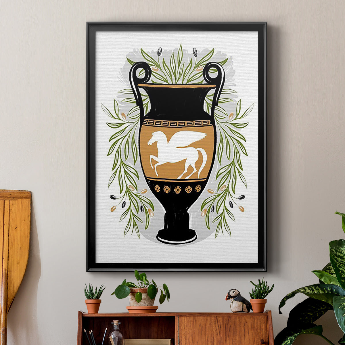 Greek Vases III - Modern Framed Canvas Print