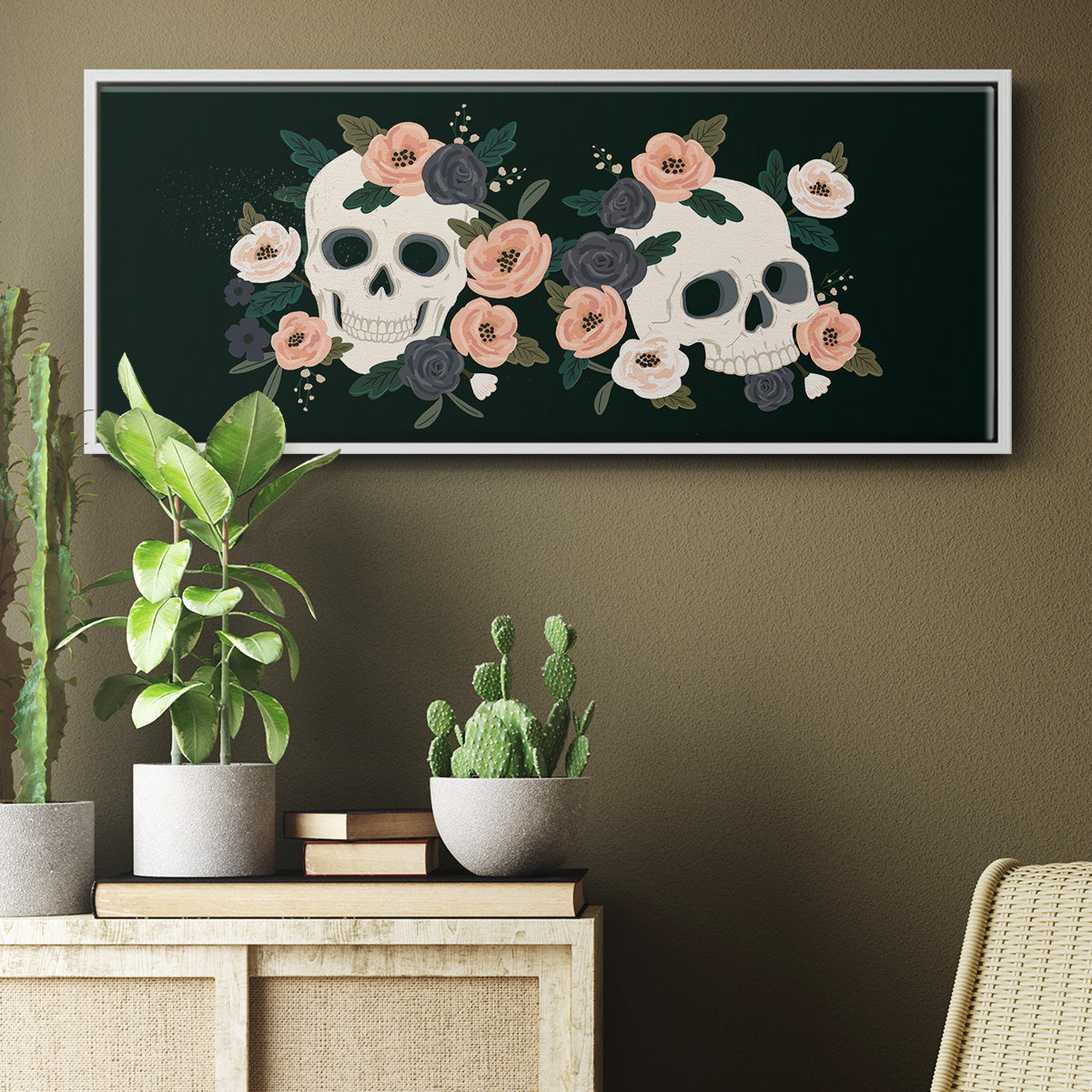 Skull & Snake Collection D - Floater Framed Canvas Print