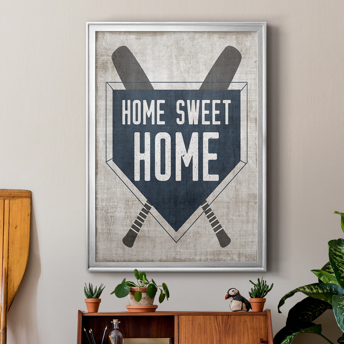 Home Sweet Home Base - Modern Framed Canvas Print