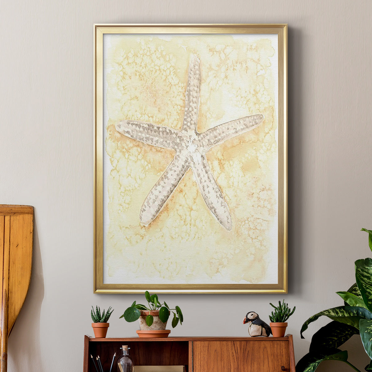 Salty Seashell I - Modern Framed Canvas Print