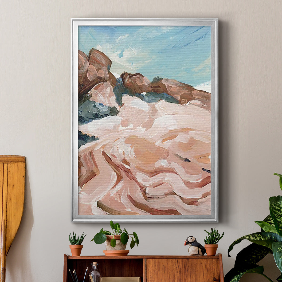 Impasto Plateau I - Modern Framed Canvas Print