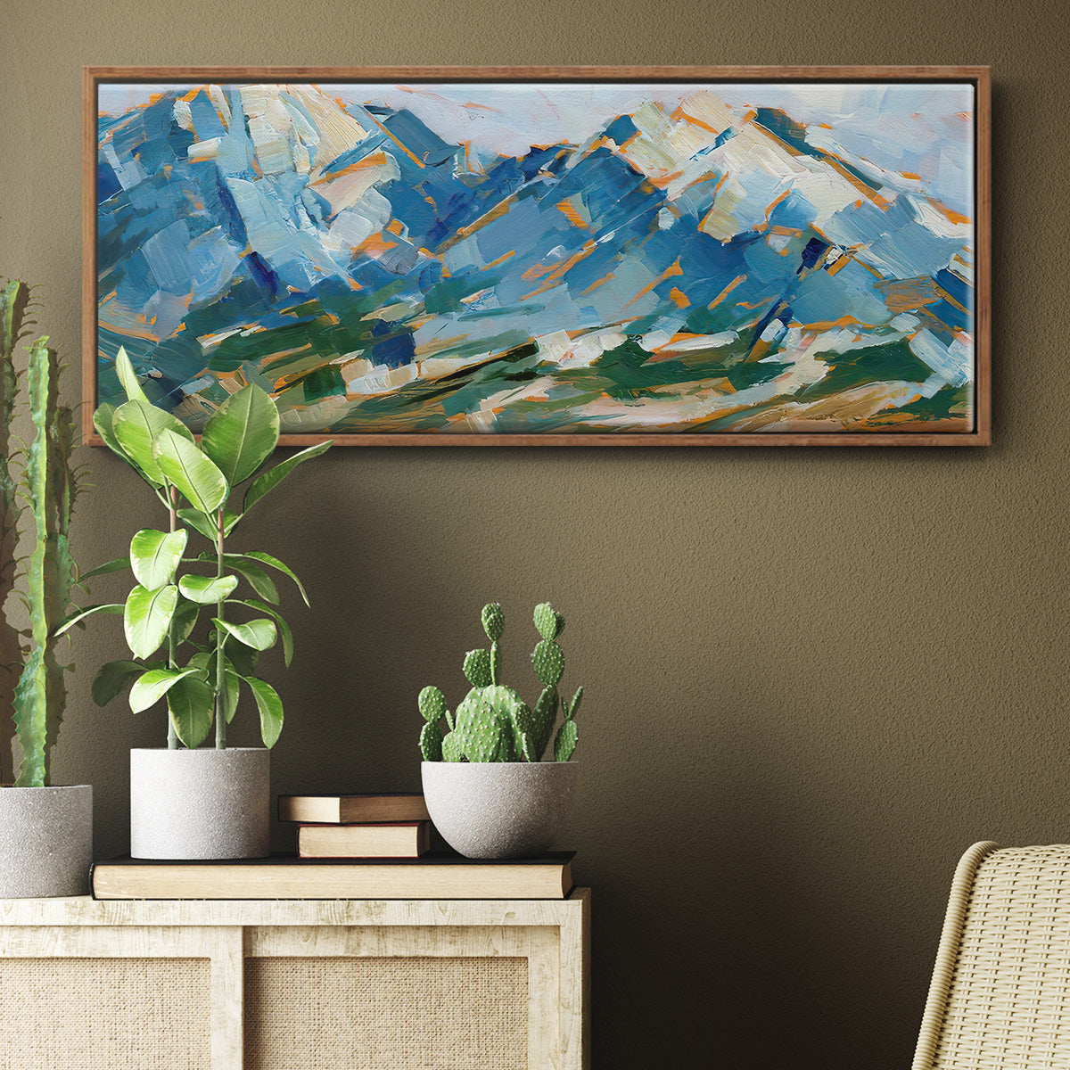 Blue Mountain Peaks I - Floater Framed Canvas Print