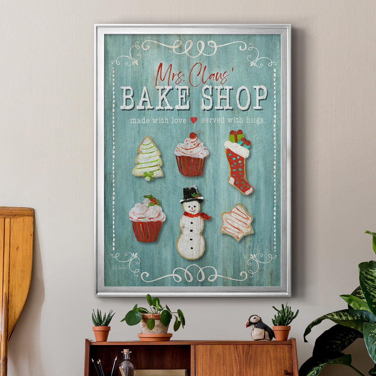 Mrs. Claus Bake Shop - Modern Framed Canvas Print