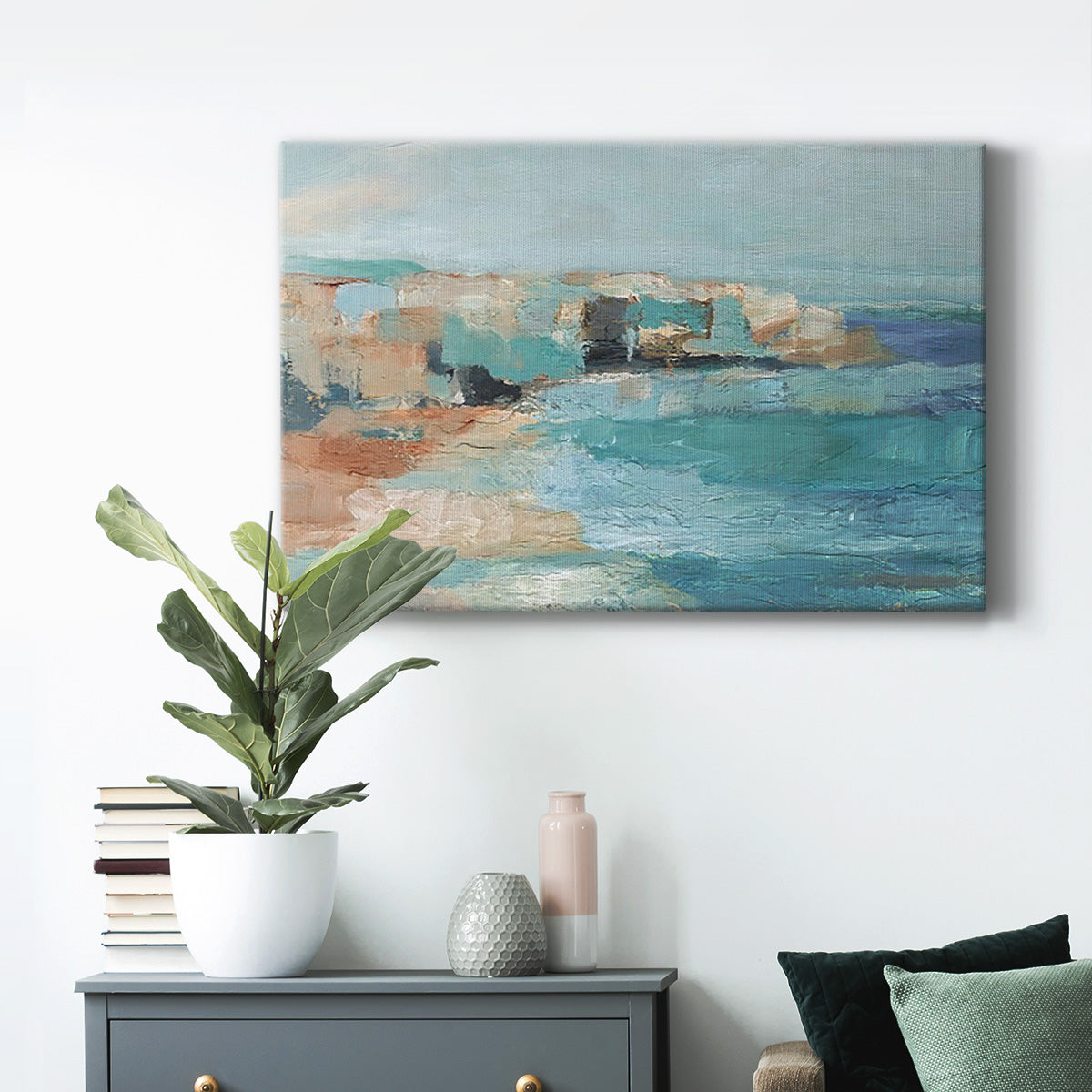 Turquoise Cliff Wall I Premium Gallery Wrapped Canvas - Ready to Hang