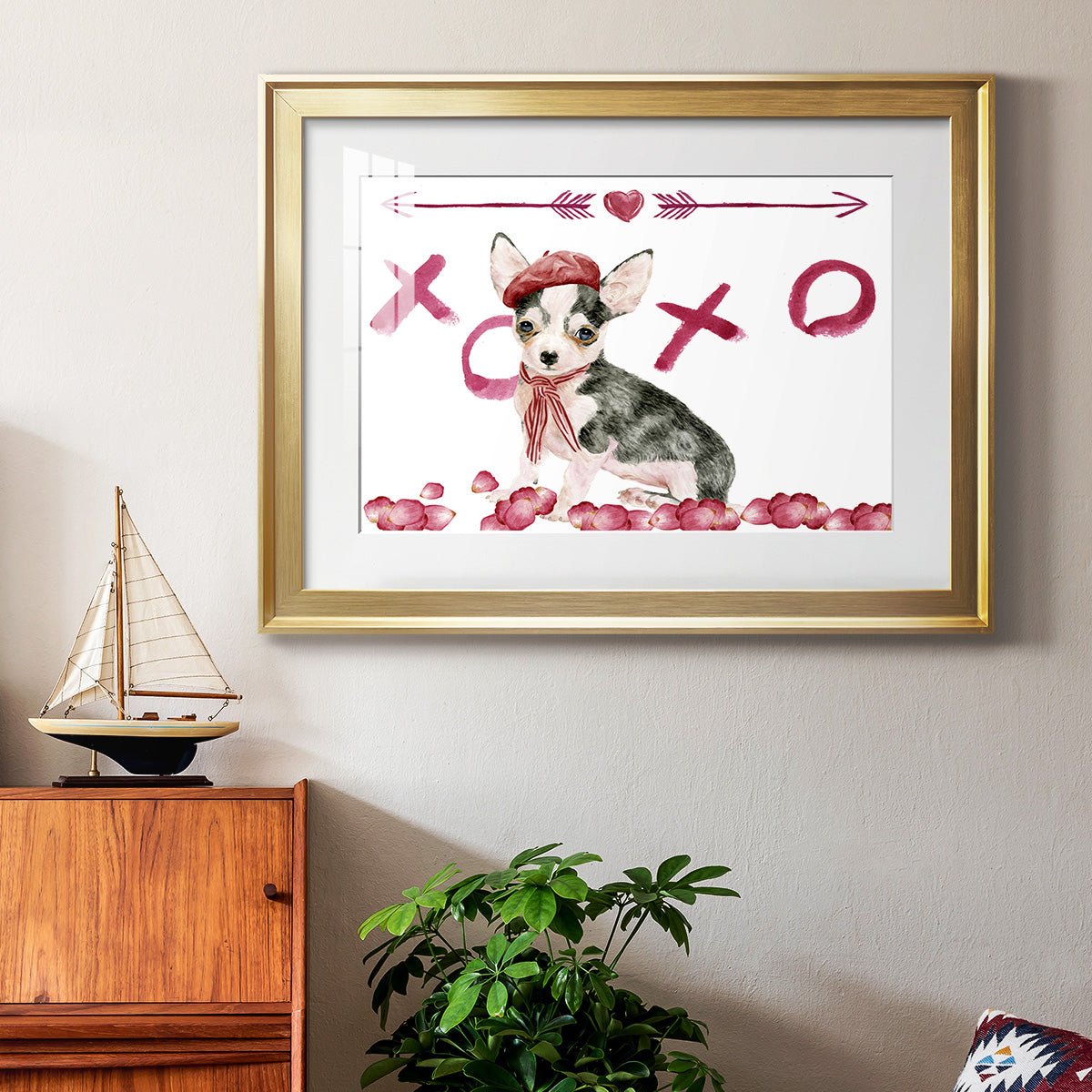 Puppy Valentine Collection A - Modern Framed Art Print