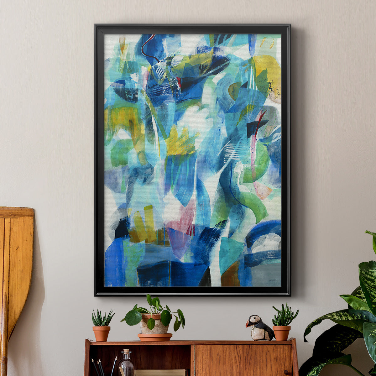 Green Passage - Modern Framed Canvas Print