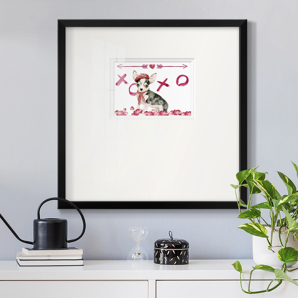 Puppy Valentine Collection A Premium Framed Print Double Matboard