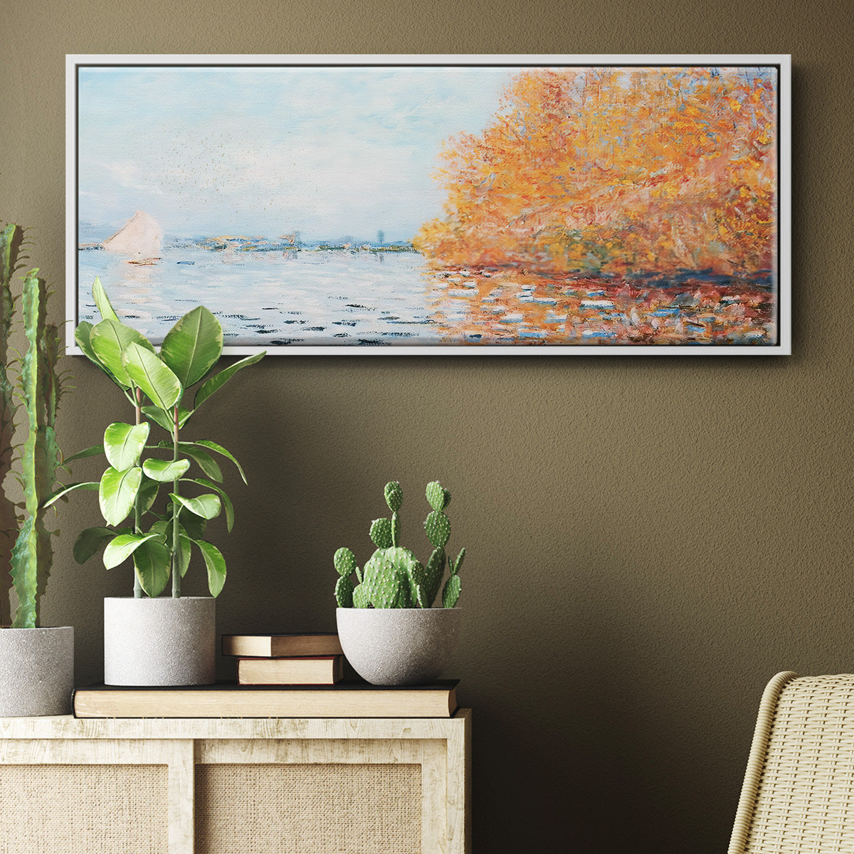 The Seine at Argentuil, 1874 - Floater Framed Canvas Print