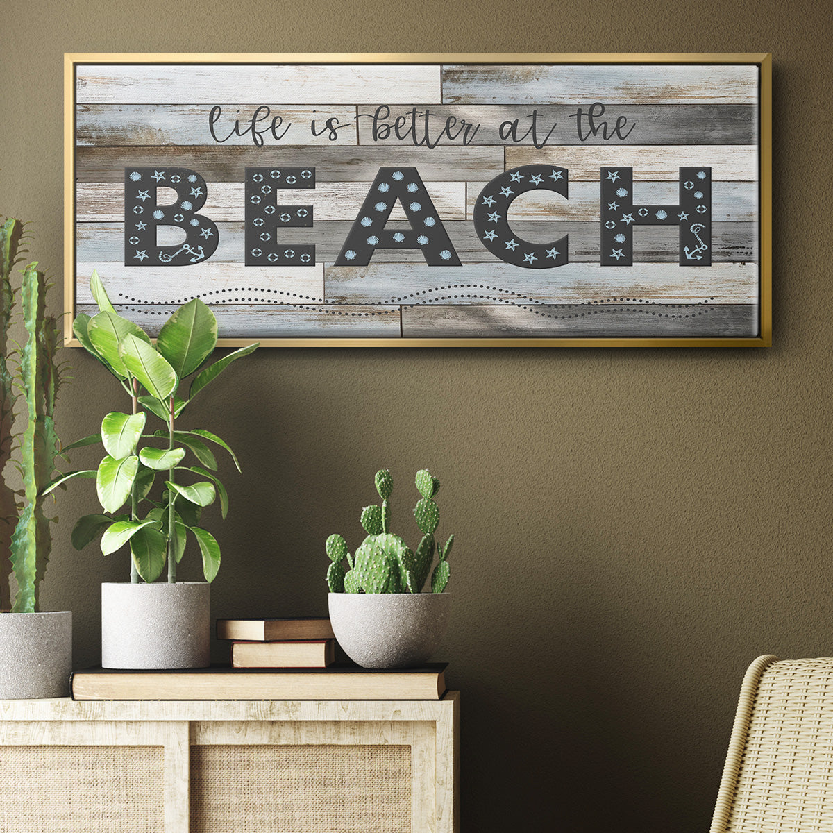 Better at the Beach - Floater Framed Canvas Print