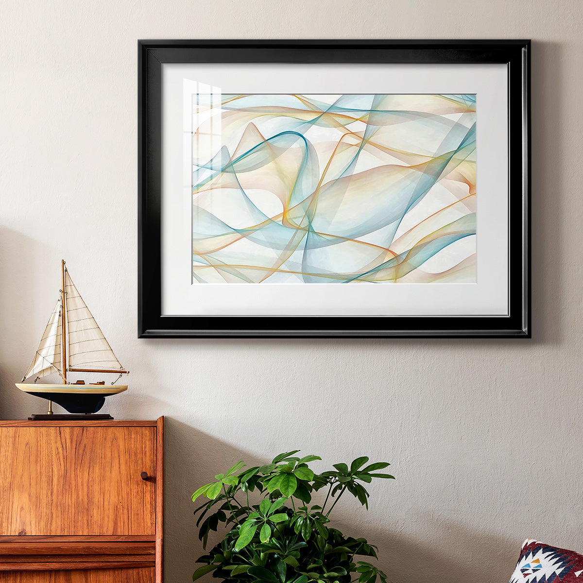 Curves and Waves V - Modern Framed Art Print