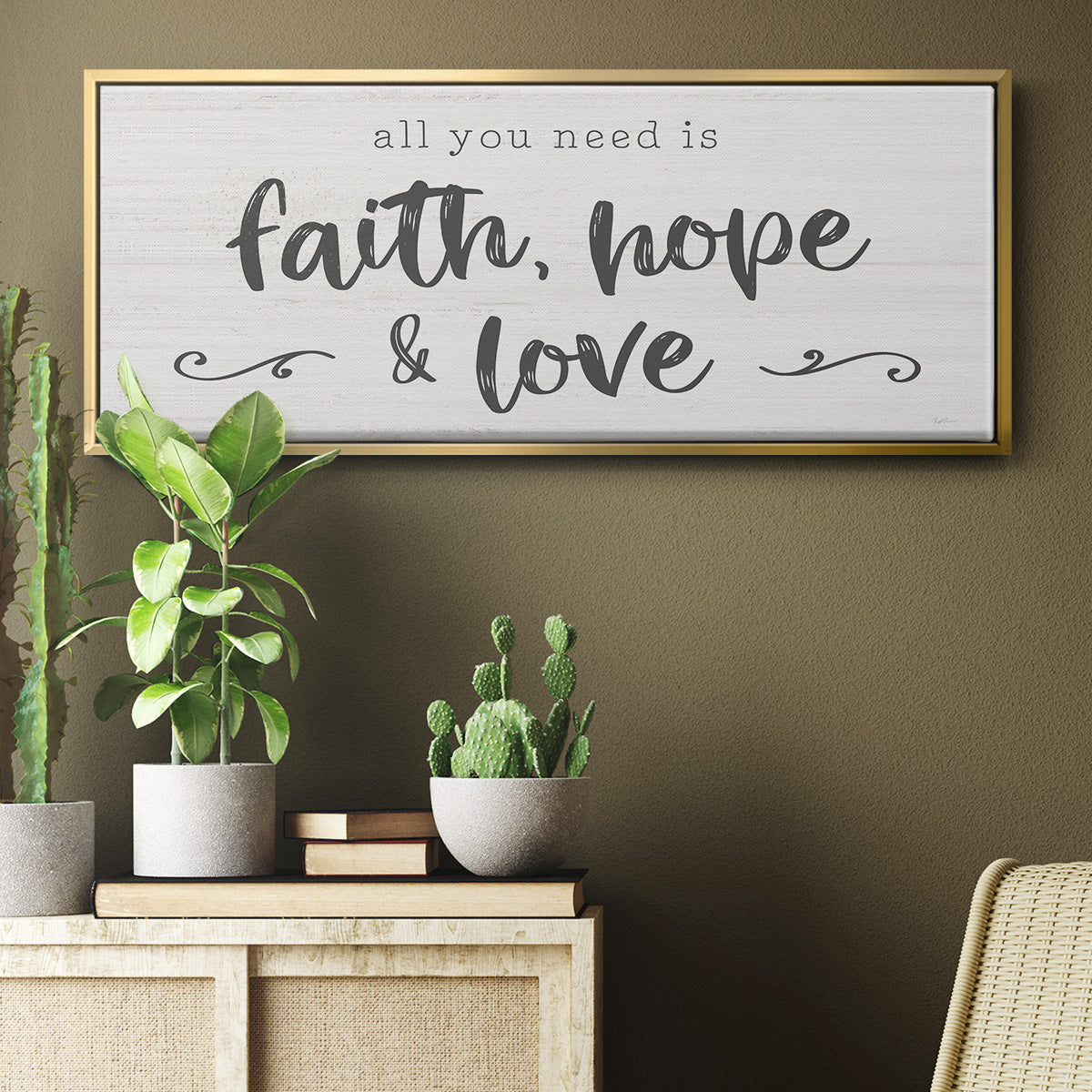 Faith Hope Love - Floater Framed Canvas Print