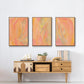 Peach Bliss I - Framed Premium Gallery Wrapped Canvas L Frame 3 Piece Set - Ready to Hang