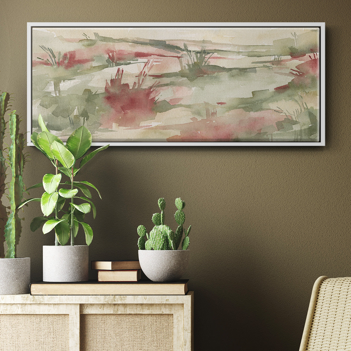 Rust Grasslands II - Floater Framed Canvas Print