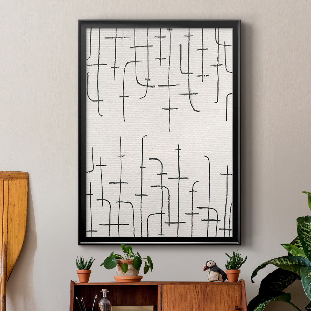 Vertical Arrangement I - Modern Framed Canvas Print