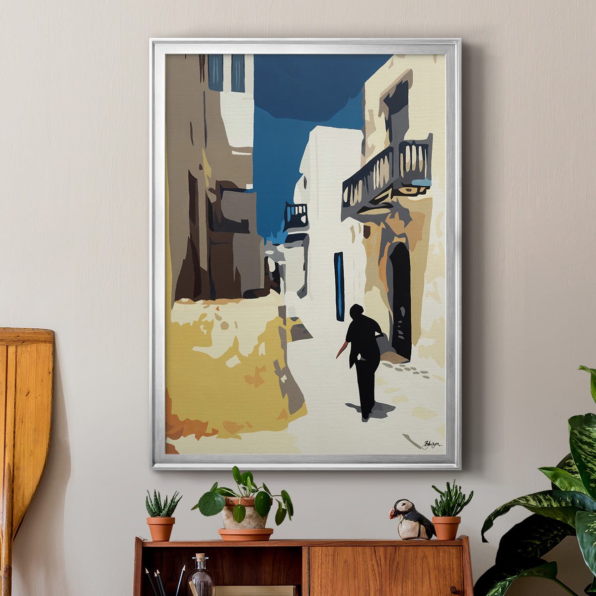 Mykonos 3 - Modern Framed Canvas Print