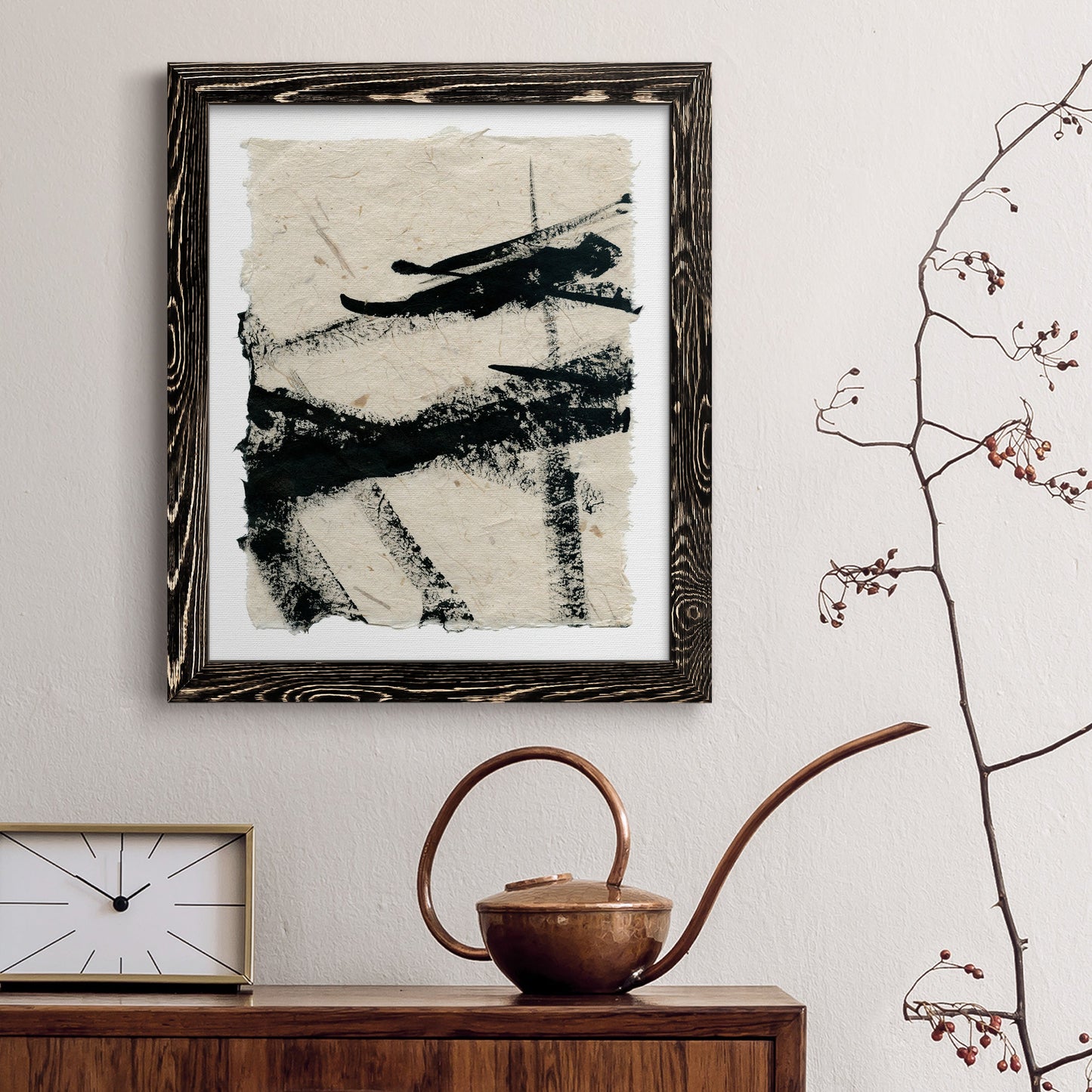 Lines Crossed II - Premium Canvas Framed in Barnwood - Ready to Hang