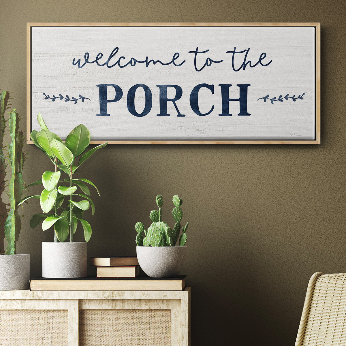 Welcome to the Porch - Floater Framed Canvas Print