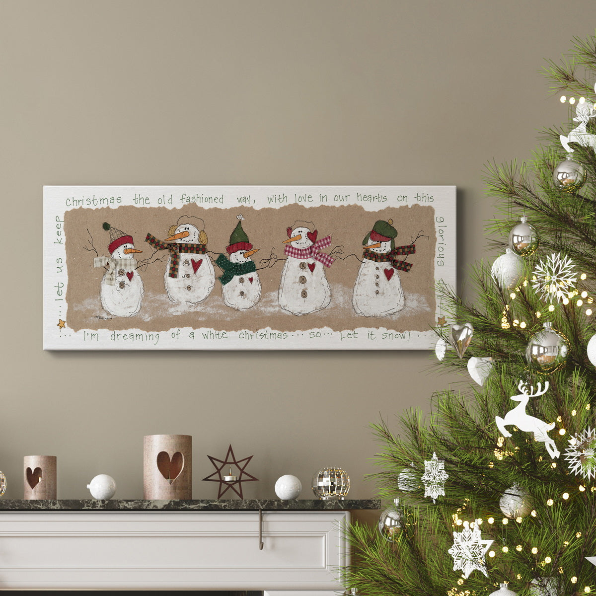 Snowmen Friends Premium Gallery Wrapped Canvas - Ready to Hang